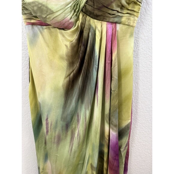 TERI JON Rickie Freeman 100% Silk Long Layered Asymmetric One Shoulder Dress 6 - Picture 13 of 15